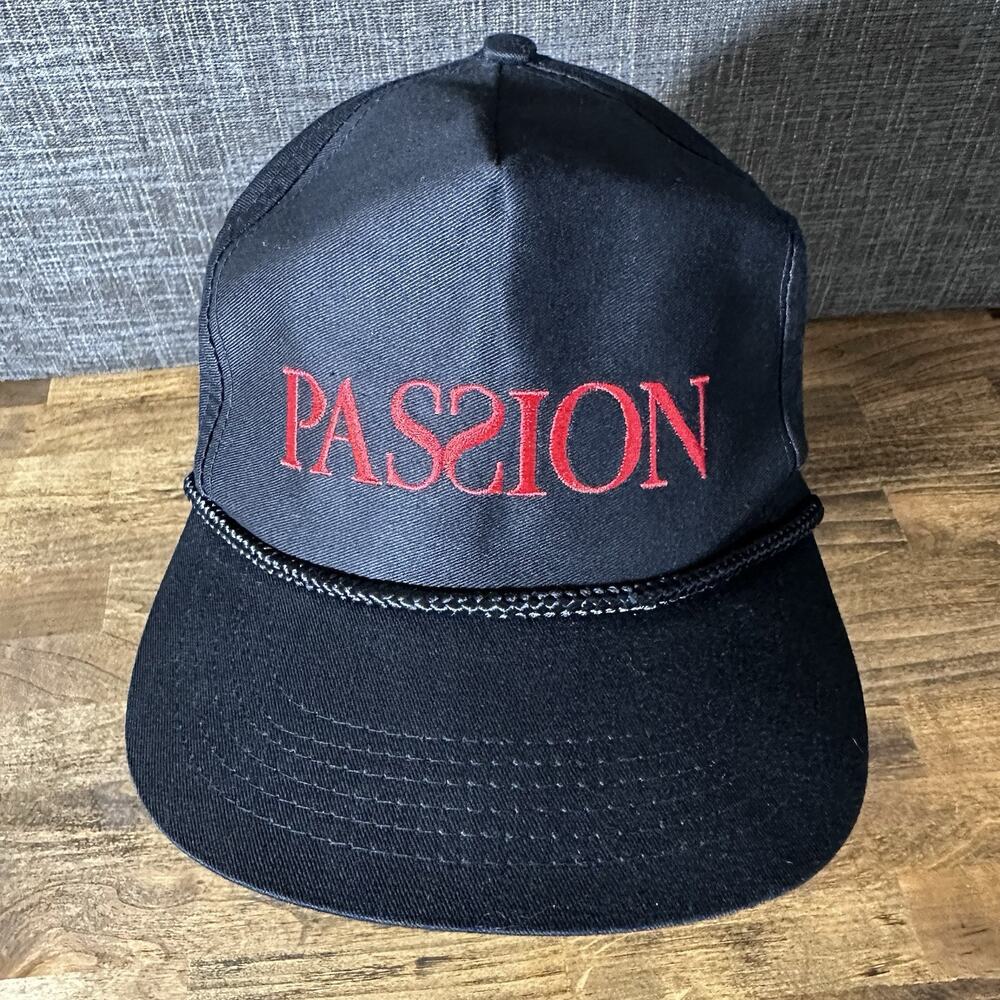 Unusual Black Passion Baseball Hat Cap Backwards S Vintage Head To Toe